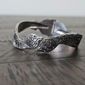 Vintage Silver Plated Snake Design Bangle Bracelet
